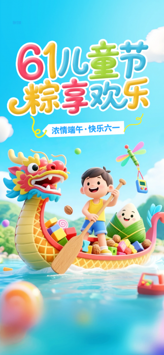 图怪兽_儿童节端午节祝福全屏海报1_png